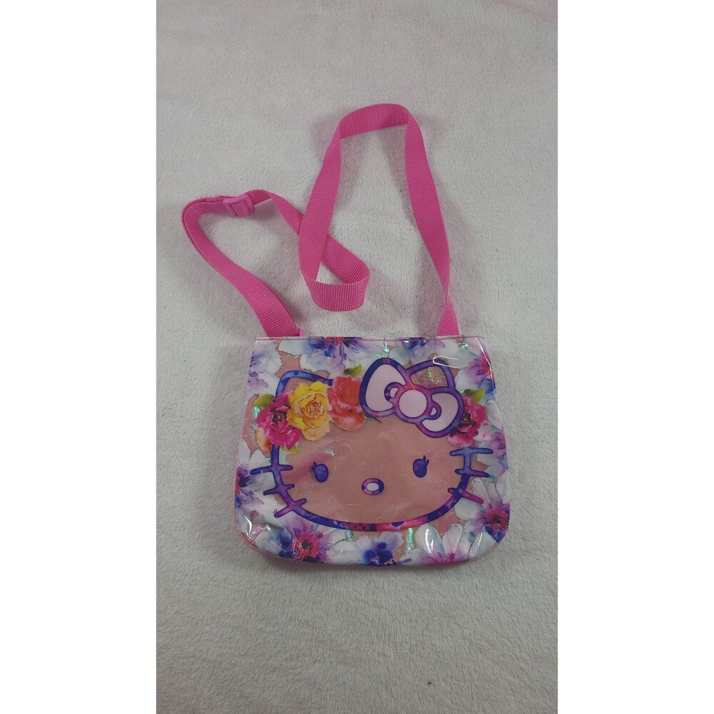 ​Hello Kitty Sanrio Iridescent Floral Purse Pink Adjustable Strap Kawaii 2016